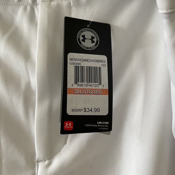 NWT Under Armour Mens White Baseball Pants Sz 3XL - Picture 3 of 9